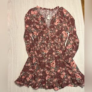 Aerie Long Sleeve Floral Dress NWT